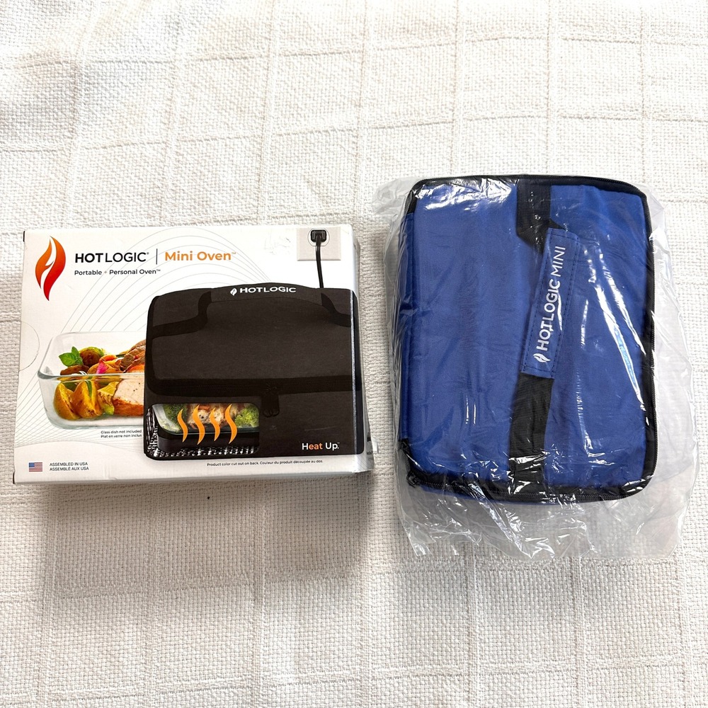 Hot Logic Mini Oven Portable Personal Food Warmer Blue Electric Lunch Box 120V